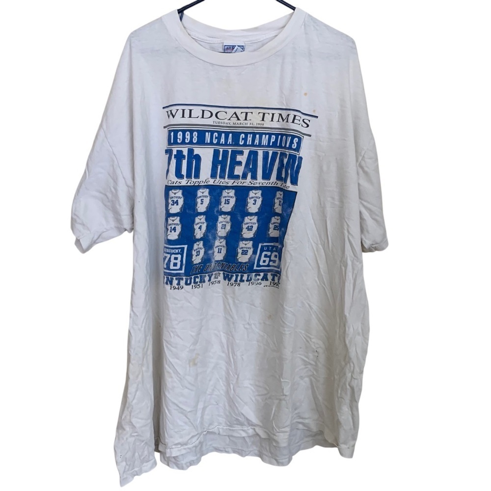 Vintage Kentucky Wildcats Tee Shirt 1998 National Championship Basketball Bbn